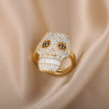 Stainless Steel Punk Skull Rings Adjustable Gothic Christmas Jewelry