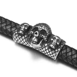 Punk Three Skull Slider Beads for Leather Bracelet