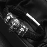 Punk Three Skull Slider Beads for Leather Bracelet