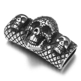 Punk Three Skull Slider Beads for Leather Bracelet