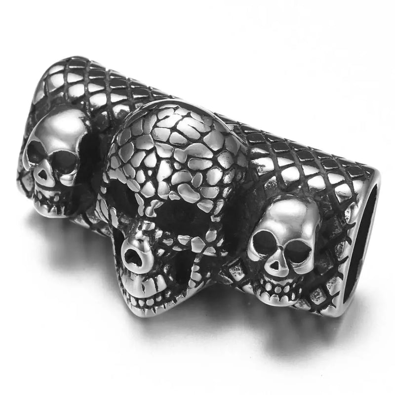 Punk Three Skull Slider Beads for Leather Bracelet