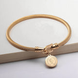 Stainless Steel Queen Coin Plated Bracelets For Men Women