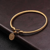 Stainless Steel Queen Coin Plated Bracelets For Men Women