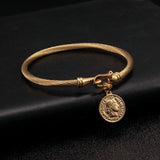 Stainless Steel Queen Coin Plated Bracelets For Men Women