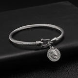 Stainless Steel Queen Coin Plated Bracelets For Men Women