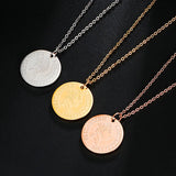 Stainless Steel Queen Elizabeth Rose Coin Pendant