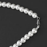 Stainless Steel Razor Pearl Pendant Necklace Choker Women Street Dance Jewelry