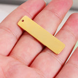 Stainless Steel Rectangle Blank Charms for DIY Name Logo Necklace Keychain