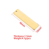 Stainless Steel Rectangle Blank Charms for DIY Name Logo Necklace Keychain