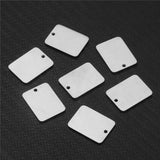 20PCS Stainless Steel Rectangle Blank Square Tag Charms Pendant