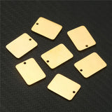 20PCS Stainless Steel Rectangle Blank Square Tag Charms Pendant