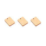 20PCS Stainless Steel Rectangle Blank Square Tag Charms Pendant