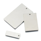 Stainless Steel Rectangle Tag Disc Pendants Charms for Jewelry Making