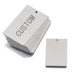 Stainless Steel Rectangle Tag Disc Pendants Charms for Jewelry Making