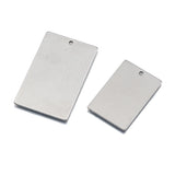 Stainless Steel Rectangle Tag Disc Pendants Charms for Jewelry Making