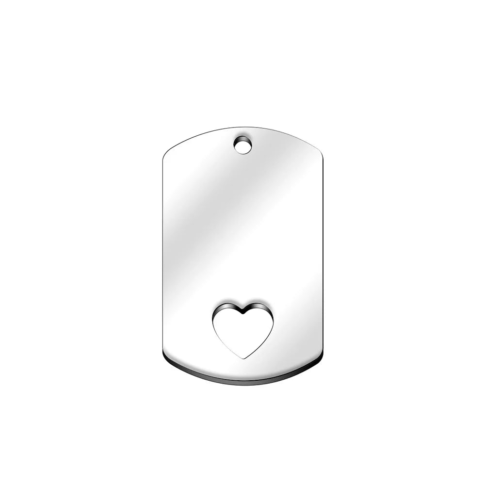 Stainless Steel Rectangle Dogtags Blank Metal Stamping Plates 10pcs
