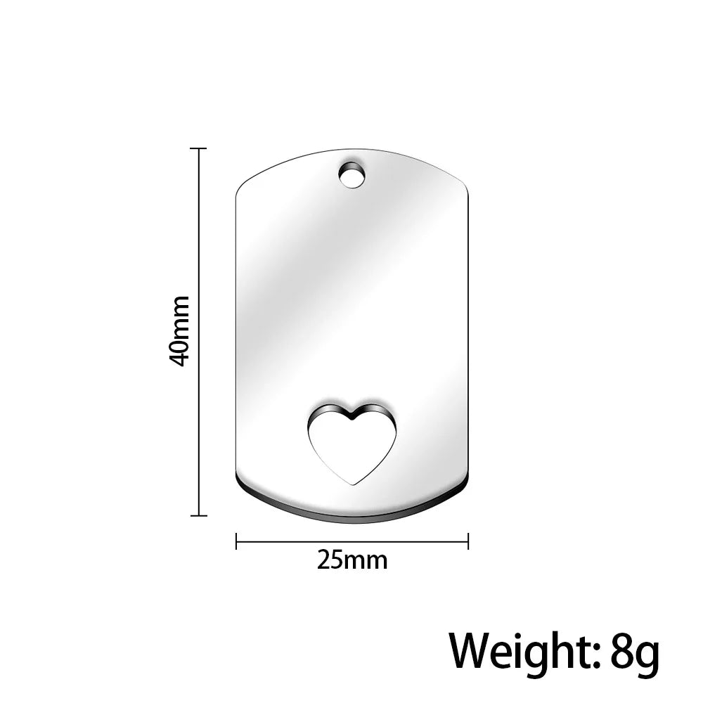 Stainless Steel Rectangle Dogtags Blank Metal Stamping Plates 10pcs