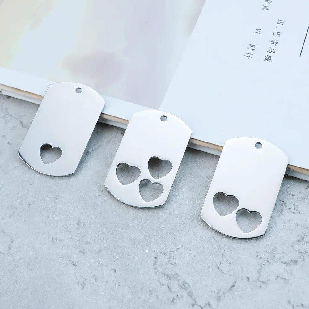 Stainless Steel Rectangle Dogtags Blank Metal Stamping Plates 10pcs