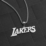 Stainless Steel Red Sports Ball Pendant Necklace with Chain