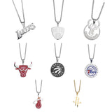 Stainless Steel Red Sports Ball Pendant Necklace with Chain