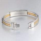 Religious Cross Men Christ Steel Wire Bracelet Bangle Jewelry
