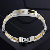Religious Cross Men Christ Steel Wire Bracelet Bangle Jewelry