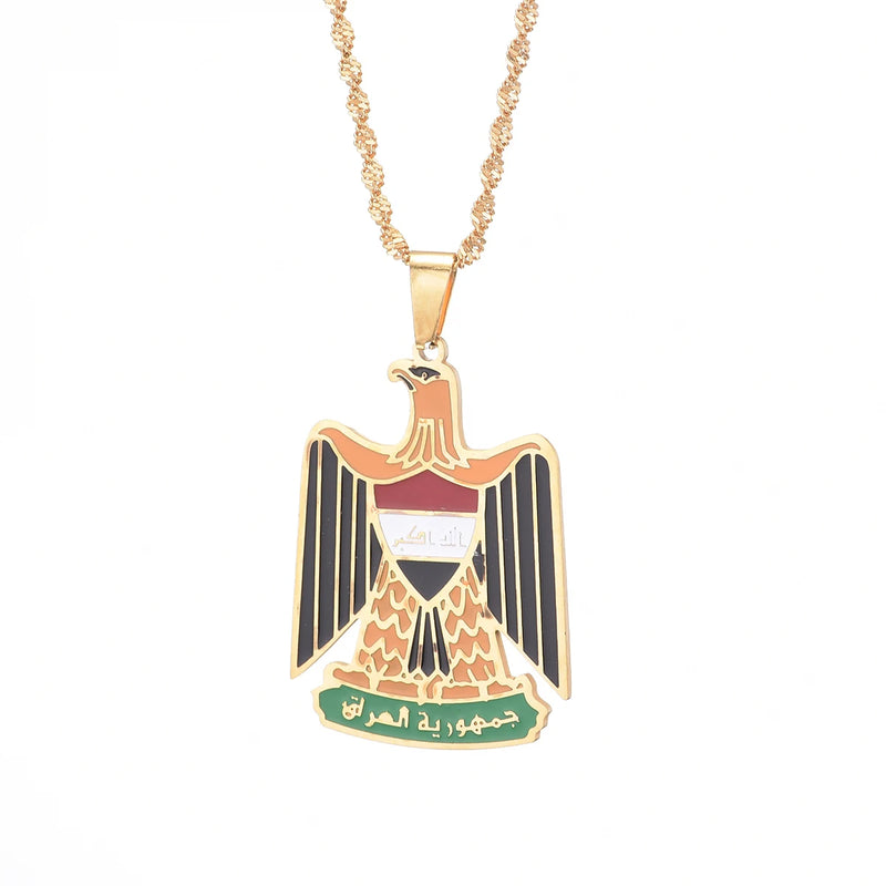 Stainless Steel Iraq Pendant Necklace Charm