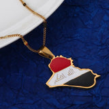 Iraq Map Pendant Necklace Allah Name Pendant Iraq Map Jewelry