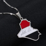 Iraq Map Pendant Necklace Allah Name Pendant Iraq Map Jewelry