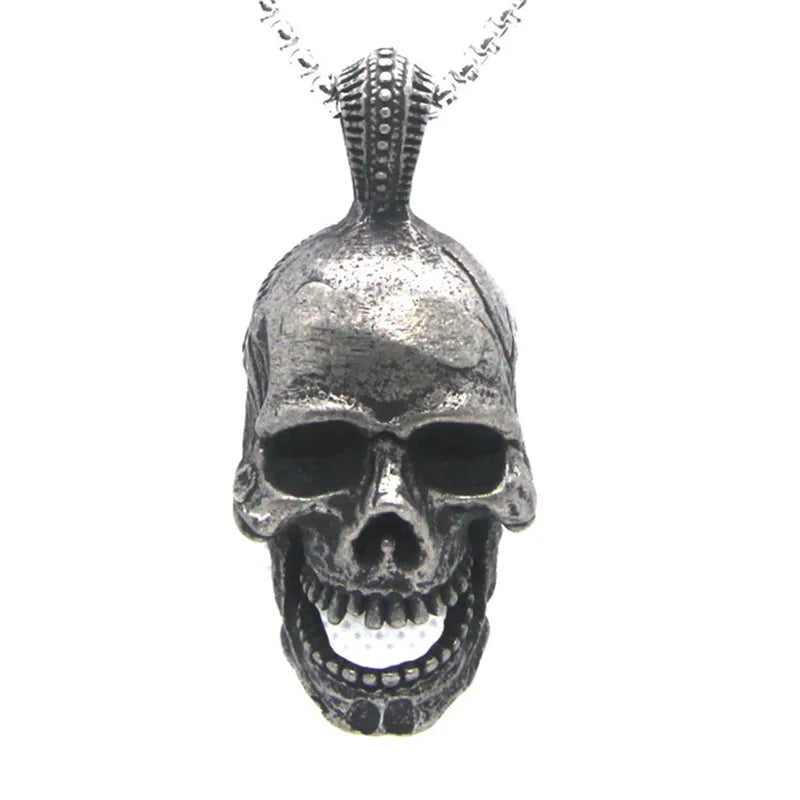 Stainless Steel Evil Skeleton Pendant Necklace