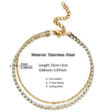 Stainless Steel Rhinestone Crystal Foot Chain Anklet for Women