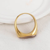 Stainless Steel Oval Agate Stone Women Rings Knuckles Bands