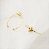 Women's Natural Stone Open Ring Stainless Steel Party Jewelry