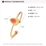 Women's Natural Stone Open Ring Stainless Steel Party Jewelry