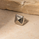 Stainless Steel Rivet Rectangular Ring & Earring Set