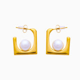 Romantic Freshwater Pearl Hoop Earrings for Women