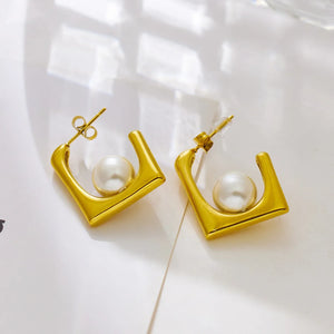 Romantic Freshwater Pearl Hoop Earrings for Women