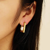 Romantic Freshwater Pearl Hoop Earrings for Women