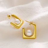 Romantic Freshwater Pearl Hoop Earrings for Women
