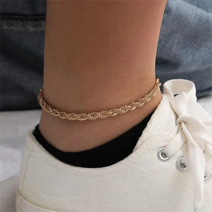 3mm 4mm Stainless Steel Rope Chain Anklet Women Leg Bracelet