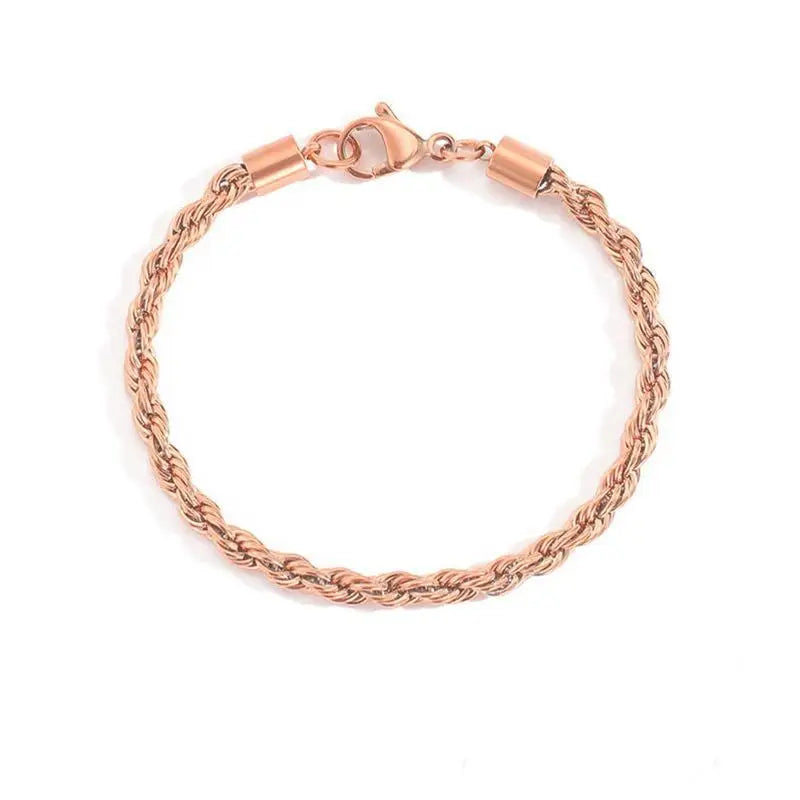 Stainless Steel Rope Chain Bracelet Women Bangle 3mm Minimalist