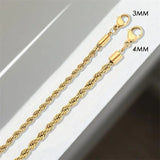Stainless Steel Rope Chain Bracelet Women Bangle 3mm Minimalist