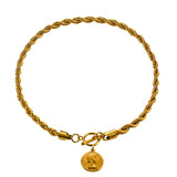 Stainless Steel Rope Chain Coin Pendant Necklace
