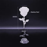 Stainless Steel Rose Flower Brooch Pin Silver Big Rose Broochs BXH7318S01