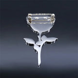 Stainless Steel Rose Flower Brooch Pin Silver Big Rose Broochs BXH7318S01