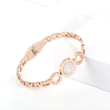 Stainless Steel Rose Bracelet Crystal Lover Cuff Bangle