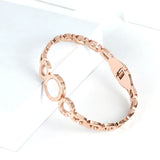 Stainless Steel Rose Bracelet Crystal Lover Cuff Bangle