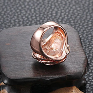 Stainless Steel Rose Flower Ring Women Gift Hot Wedding Jewelry