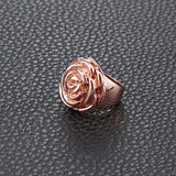 Stainless Steel Rose Flower Ring Women Gift Hot Wedding Jewelry