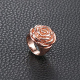 Stainless Steel Rose Flower Ring Women Gift Hot Wedding Jewelry